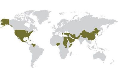 Map of countries that ban gays in the military
