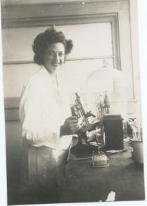 Claire in Lab 1940's