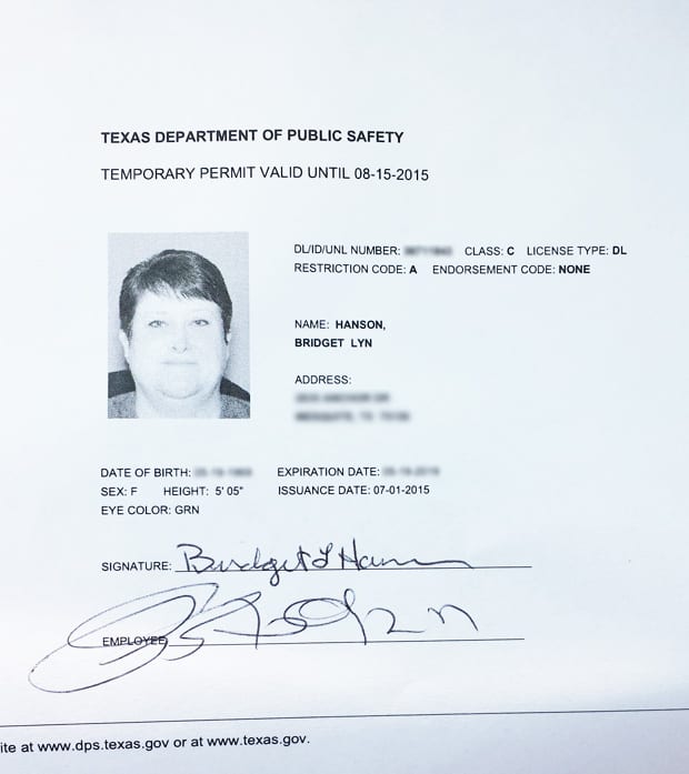 Texas Temp Permit Drivers License 019