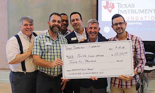 Texas Instruments presents check to Turtle Creek Chorale