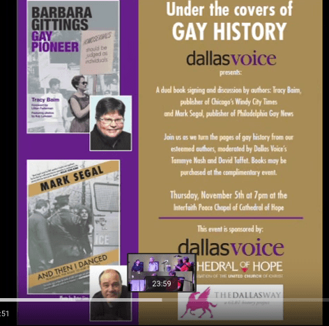 Under the Covers of Gay History: A talk with journalists/authors/ activists Tracy Baim and Mark Segal