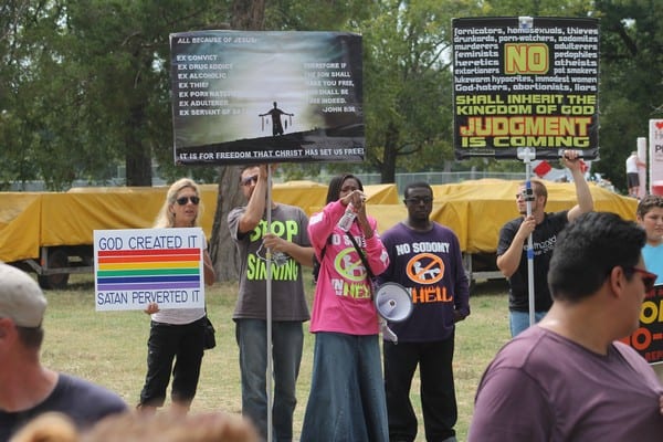Protesters kept away from Teen Pride by counter-protesters