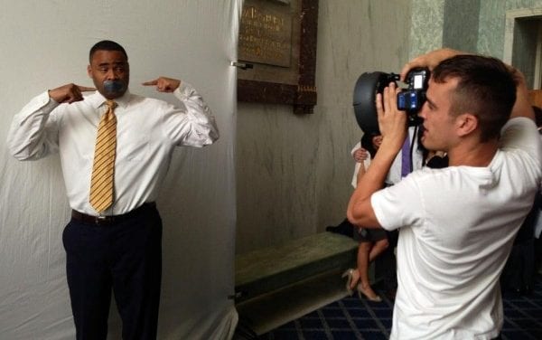 Veasey does NOH8 shoot; Hall mistakenly attends gay event