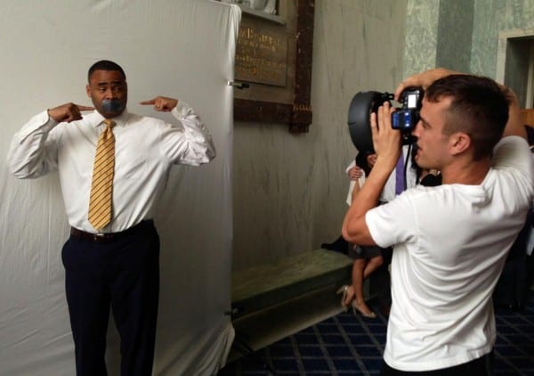 Veasey does NOH8 shoot; Hall mistakenly attends gay event
