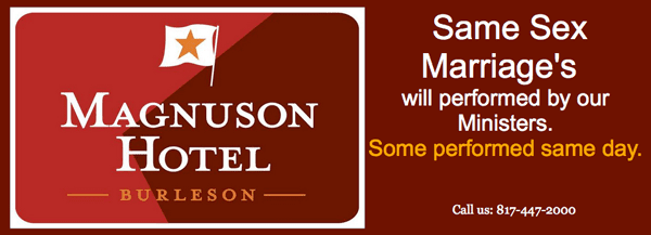 Hotel Burleson offering wedding packages for same-sex couples