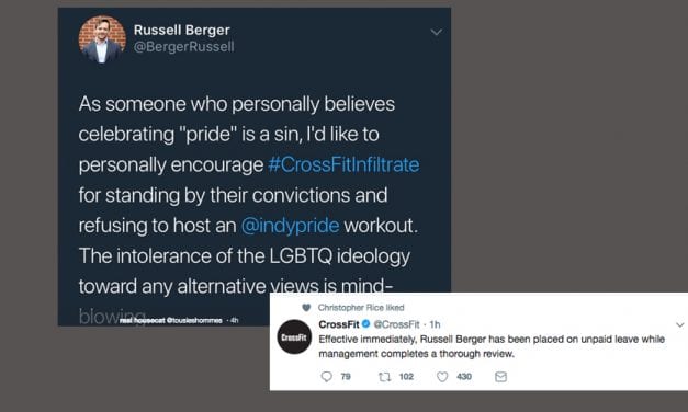 Indianapolis gym cancels Pride workout; CrossFit Inc. suspends spokesman for homophobic tweet
