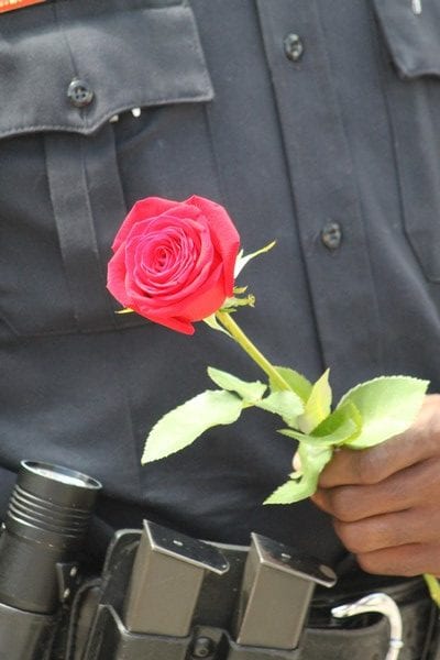 Stream of visitors pay their respects at DPD HQ