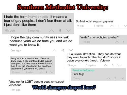 SMU students vote down LGBT Senate seat, post anti-gay rants
