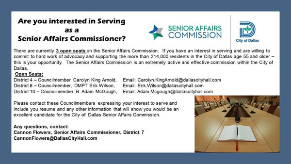 Interested in serving as a senior affairs commissioner?