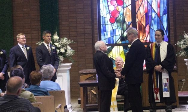 After 53 years, Evans and Harris pack the church for their wedding