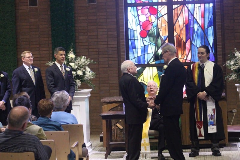 After 53 years, Evans and Harris pack the church for their wedding