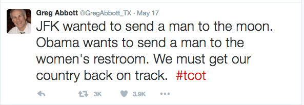 Are you kidding me?! Abbott tweet compares moon landing to bathroom bill uproar