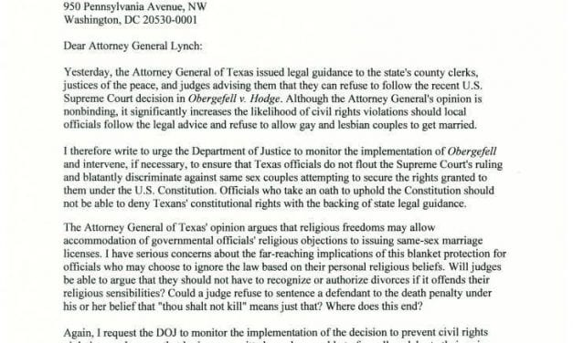 Sen. Rodney Ellis asks DOJ to monitor Texas marriage equality