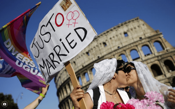 LGBT advocates take to the streets as Italian Senate prepares to debate civil union-type bill