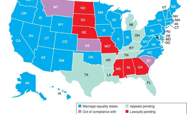 Marriage equality updates from around most of the country … but not Texas