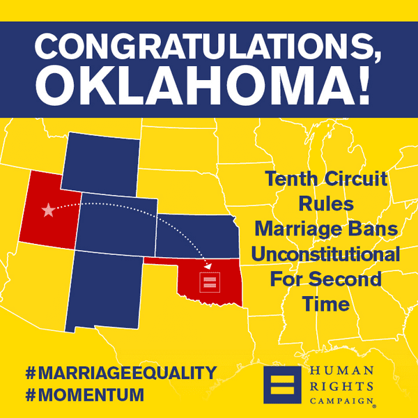 BREAKING: 10th Circuit says OK marriage ban is unconstitutional