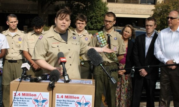 WATCH: Gay Scouts, leaders deliver petitions to BSA headquarters