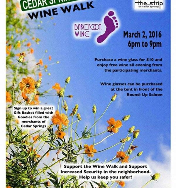 March Wine Walk set for Cedar Springs