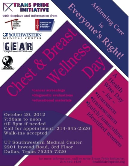 UT Southwestern to hold chest wellness day for trans community next week