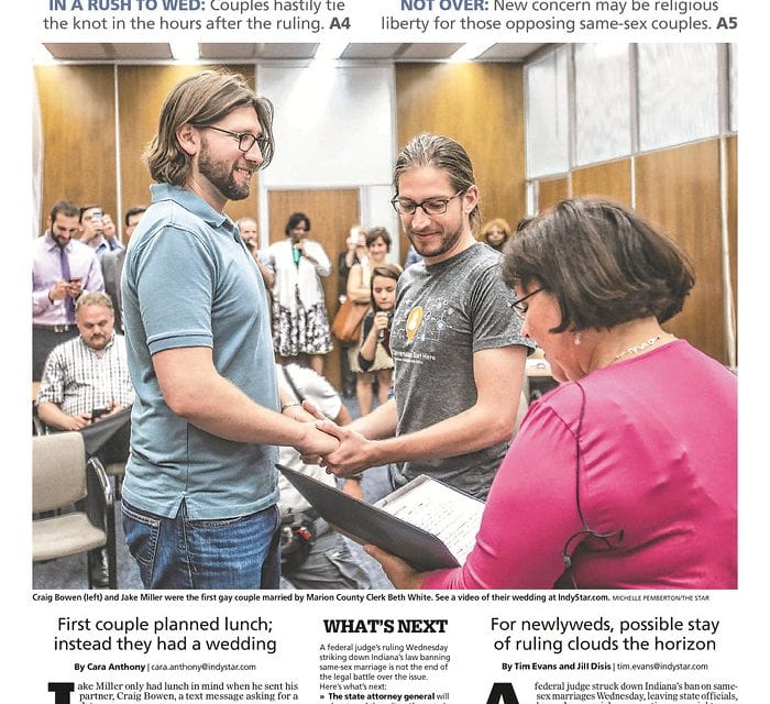 Couples begin marrying in Indiana