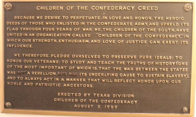 Children of the Confederacy Creed plaque corrected
