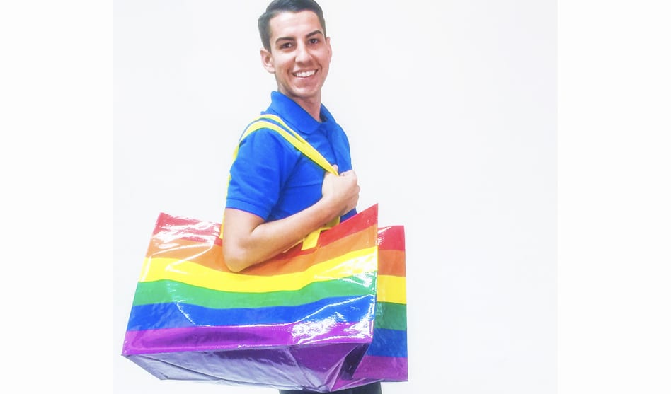 NEW IKEA Gay Pride Rainbow Multi Color Bag Tote LIMITED EDITION Kvanting LGBTQ 