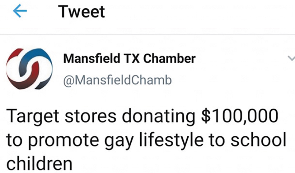 Mansfield CoC’s anti-LGBT tweet