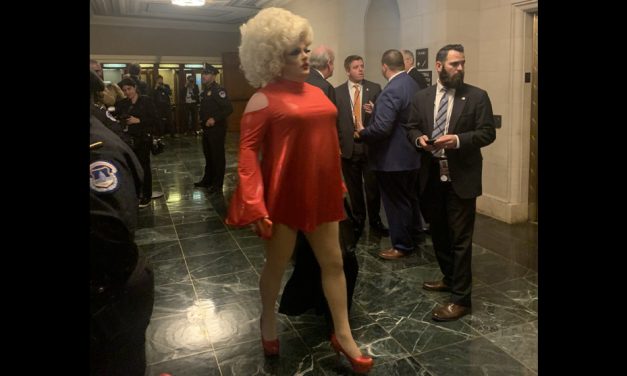 ‘Lady in Red:’ Drag queen on Capitol Hill for impeachment hearings
