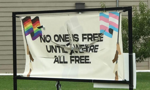 Sign promoting equality is vandalized at White Rock UMC