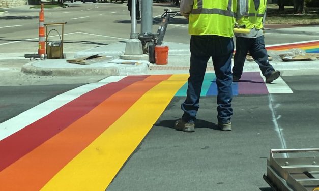 Last of rainbow crosswalks painted