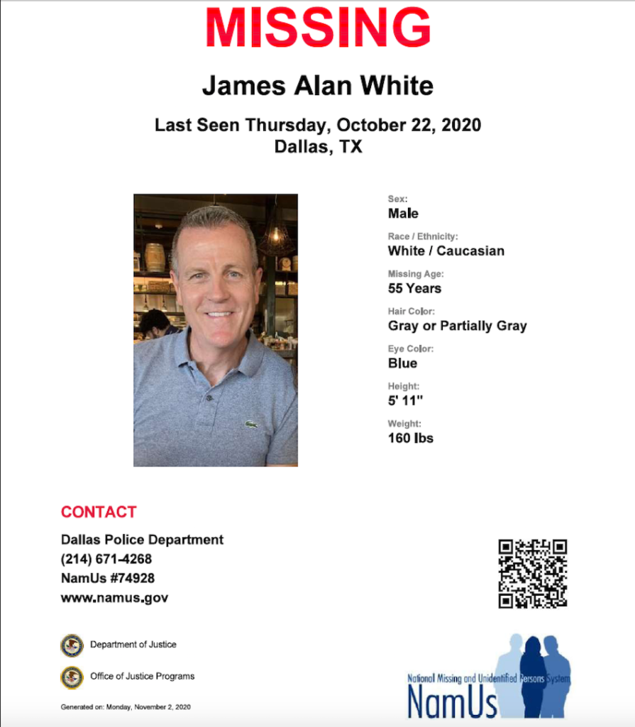 Dallas Police issue missing poster for Alan White Dallas Voice
