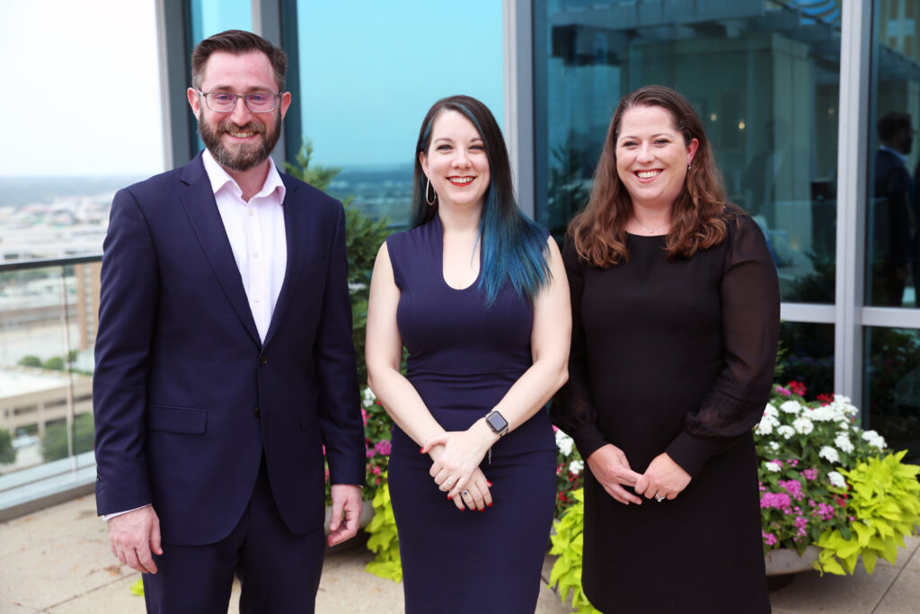 Fort Worth Opera's newly elected positions on its board of trustees. From left: Ryan Krause, chair, treasurer Barbara Jordan and secretary Nicole Duvall