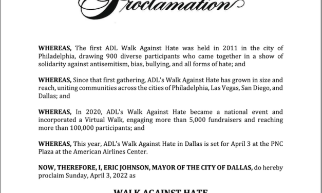 April 3 is Walk Against Hate Day in Dallas