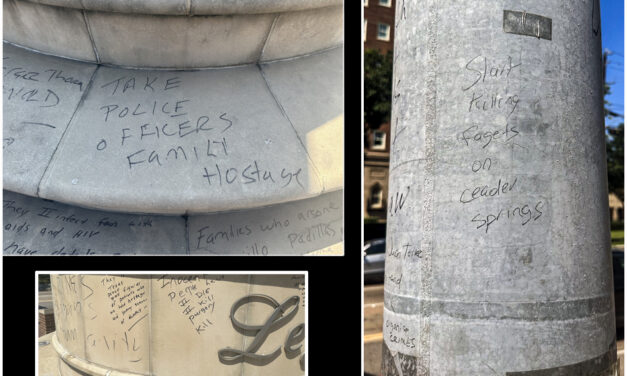 Legacy of Love monument, nearby light pole again struck by vandal